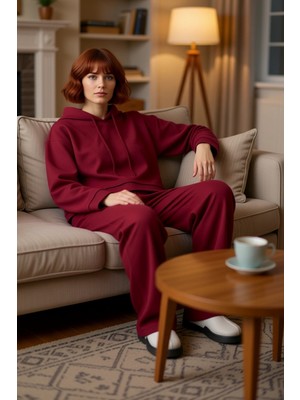 PayBuy Kadın Geniş Kalıp Kapüşonlu Sweatshirt ve Pantolon Takımı Fonksiyonel Dayanıklı Kaliteli Şık