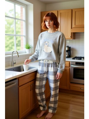 FRM Kadın Wellsoft Ekose Desenli Pijama Takımı Fonksiyonel Dayanıklı Kaliteli Konforlu Estetik