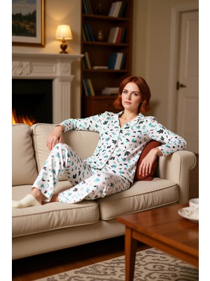 PayBuy Kadın Çiçekli Gömlek Yaka Pijama Takımı Fonksiyonel Dayanıklı Kaliteli Konforlu Estetik Şık