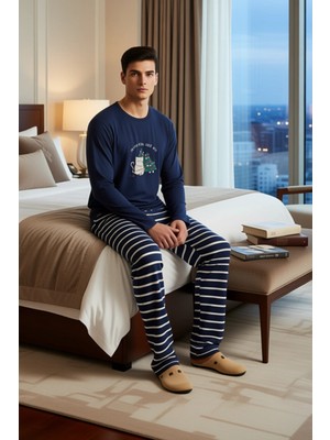 Ersefa Erkek Çizgili Ev Giyim Pijama Takımı Fonksiyonel Dayanıklı Kaliteli Konforlu Estetik Rahat