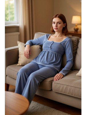 PayBuy Kadın Melanj Kare Yaka Dantel Detaylı Pijama Takımı Fonksiyonel Dayanıklı Kaliteli Estetik