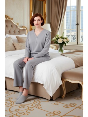 Ersefa Kadın Melanj Waffle Dokulu Pijama Takımı Fonksiyonel Dayanıklı Kaliteli Konforlu Estetik Şık