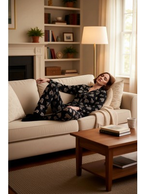 PayBuy Kadın Kalp Desenli Pijama Takımı Fonksiyonel Dayanıklı Kaliteli Konforlu Estetik Premium Şık