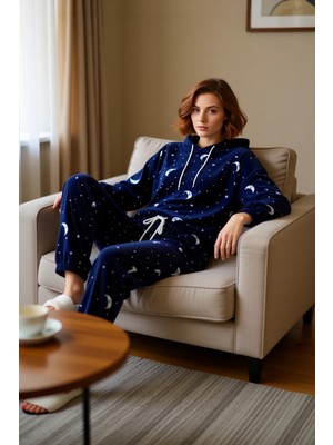 PayBuy Kadin Galaksi Desenli Polar Pijama Takımı Fonksiyonel Dayanıklı Kaliteli Konforlu Estetik Şık