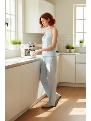 FRM Çiçekli Bağlamalı Ince Askılı Pijama Takımı Kadın Fonksiyonel Dayanıklı Kaliteli Konforlu Şık