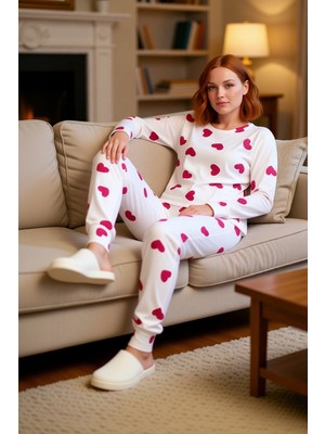 PayBuy Kadin Kalpli Pijama Takımı Bisiklet Yaka Uzun Kol Fonksiyonel Dayanıklı Kaliteli Konforlu Şık