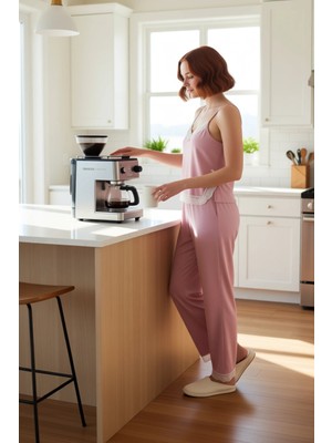 FRM Kadın Örme Pijama Takımı Dantel Detaylı Ince Askılı Fonksiyonel Dayanıklı Kaliteli Estetik