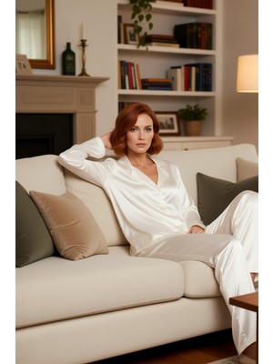 PayBuy Kadın Zebra Desenli Saten Gömlek ve Pantolon Pijama Takımı Fonksiyonel Dayanıklı Kaliteli Şık