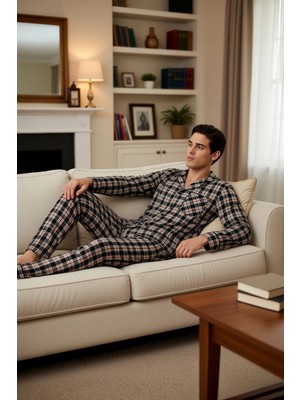 PayBuy Erkek Ekose Dokuma Gömlek ve Pantolon Pijama Takımı Fonksiyonel Dayanıklı Kaliteli Estetik