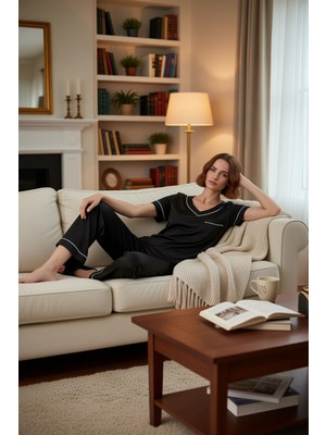 PayBuy Kadın V Yaka Saten Dokuma Pijama Takımı Fonksiyonel Dayanıklı Kaliteli Konforlu Estetik Şık