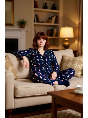 PayBuy Kadın Penguen Desenli Pamuklu Pijama Takımı Fonksiyonel Dayanıklı Kaliteli Konforlu Modern