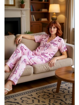 PayBuy Kadın Hayvan Desenli Viskon Pijama Takımı Fonksiyonel Dayanıklı Kaliteli Konforlu Estetik Şık