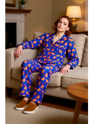 PayBuy Kadin Kirmizi Yılbaşı Temali Pijama Takımı Fonksiyonel Dayanıklı Kaliteli Konforlu Estetik