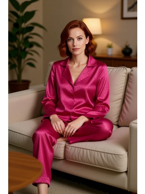 PayBuy Kadın Zebra Desenli Saten Gömlek ve Pantolon Pijama Takımı Fonksiyonel Dayanıklı Kaliteli Şık