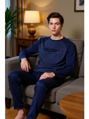 PayBuy Erkek Slogan Baskılı Reglan Kol Pijama Takımı Fonksiyonel Dayanıklı Kaliteli Konforlu Spor