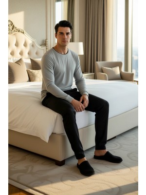 Ersefa Erkek Regular Kesim Uzun Kollu Pijama Takımı Fonksiyonel Dayanıklı Kaliteli Konforlu Rahat