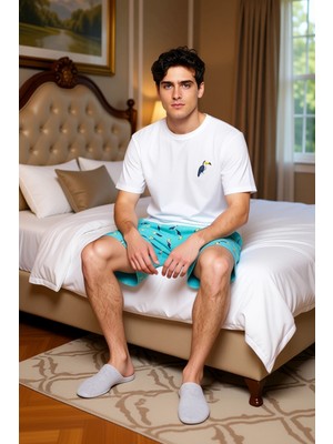 Ersefa Erkek Baskılı Şortlu Pijama Takımı Cool & Comfort Fonksiyonel Dayanıklı Kaliteli Konforlu Şık