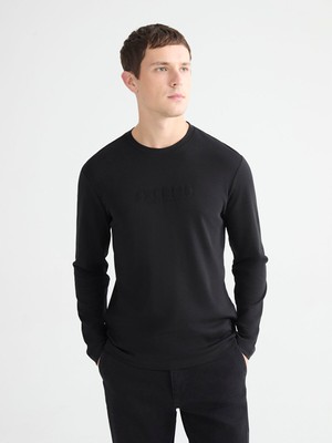 Lc Waikiki Yeni Sezon Bisiklet Yaka Uzun Kollu Baskılı Erkek Tişört