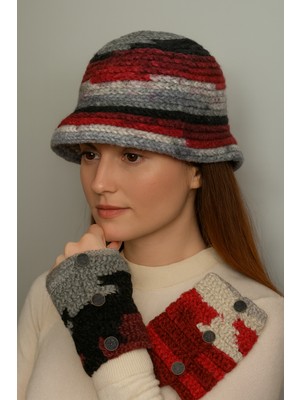 Abarta Kadın Örme Şapka & Bileklik 2'li Takım Standart