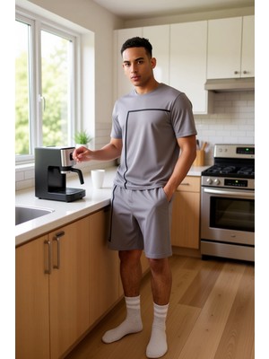 FRM Erkek Regular Fit Kısa Kollu Pijama Seti Fonksiyonel Dayanıklı Kaliteli Konforlu Estetik Şık
