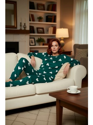 PayBuy Kadin Kalpli Pijama Takımı Bisiklet Yaka Uzun Kol Fonksiyonel Dayanıklı Kaliteli Konforlu Şık