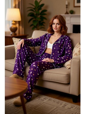PayBuy Kadin Galaksi Desenli Viskon Pijama Takımı Fonksiyonel Dayanıklı Kaliteli Konforlu Estetik