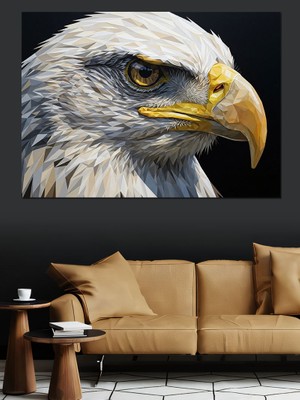 Karizma Tablo Kartal Başı Yakın Çekim Vurucu Dekoratif Kanvas - Mdf Ahşap Tablo