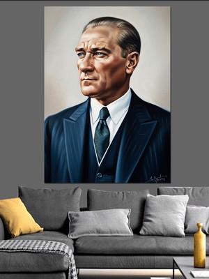 Karizma Tablo Mustafa Kemal Atatürk Dekoratif Kanvas - Mdf Ahşap Tablo