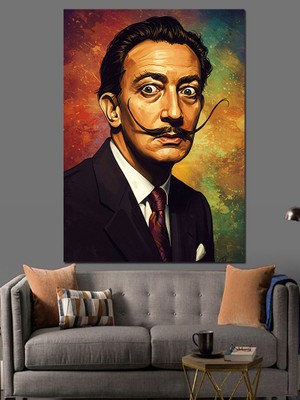 Artmeg Bıyıklı Şapkalı Ressam Portresi Dekoratif Kanvas - Mdf Ahşap Tablo