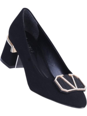 Ayakcenter Modamia 301 Siyah 6 cm Kadın Topuklu Ayakkabı