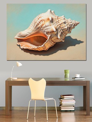 Karizma Tablo Kumsaldaki Deniz Kabuğu Yakın Görsel Dekoratif Kanvas - Mdf Ahşap Tablo