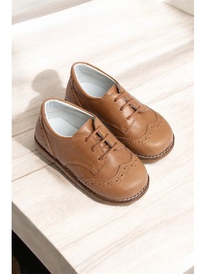 cevoclub kids Hakiki Deri Ortopedik Ilkadım Ayakkabı Antik CV-435