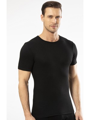 Cacharel - Termal Kısa Kol Bisiklet Yaka 1601/SIYAH