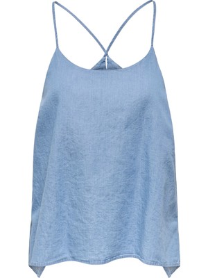 Only Onlnova Azure Elba Sınglet Ptm Kadın Mavi T-Shirt - 15343005