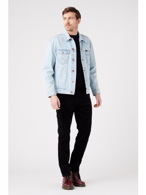 Wrangler W12SEC100 Texas Silim Siyah Erkek Normal Bel Normal Paça Kadife Pantalon