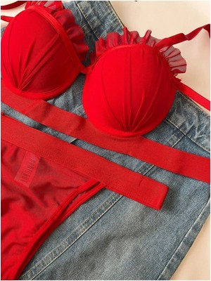 Bradien Istiridye Model Dolgulu Destekli Özel Tasarım Detaylı Sütyen Takımı