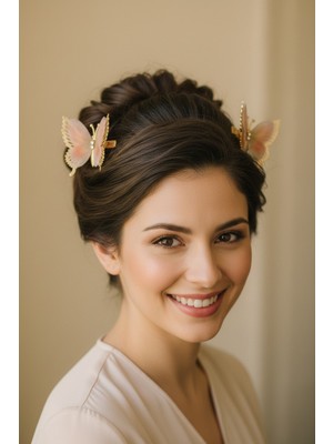 Gigi Giyim Benekli Oynar Kanatlı Kelebek Pens Toka