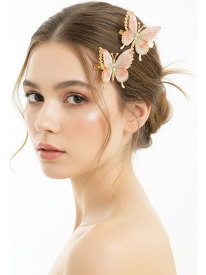 Gigi Giyim Benekli Oynar Kanatlı Kelebek Pens Toka