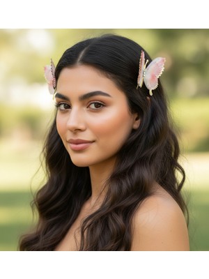 Gigi Giyim Benekli Oynar Kanatlı Kelebek Pens Toka