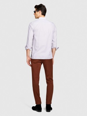Sisley Slim Fit Esnek Chino Pantolon Erkek Kahverengi Pantolon - 323A4AIHSF021