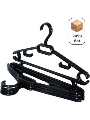 Huub Hanger Collection 24 Adet Plastik Organizer Askı, Plastik Askı, Elbise Askısı, Kıyafet Askısı, Kancalı Askı