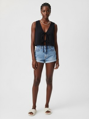 Müslin Önden Bağlamalı Organik Yelek