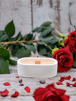 Dekoratif Minimal Oval Hoş Kokulu %100 Doğal Soya Mum - Temiz Yanışlı Modern Tasarım - Ev ve Ofis Dekorasyonu, Medıtasyon–yoga Alanları, Romantik Ortamlar ve Özel Günler Için Zarif ve Şık Hediye