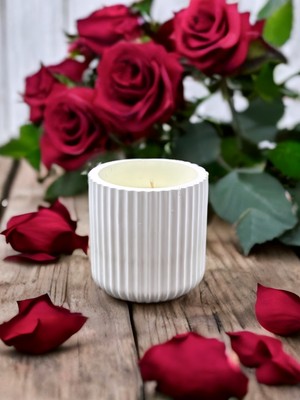 Dekoratif Silindirik Hoş Kokulu %100 Doğal Soya Mum - El Yapımı Modern ve Temiz Yanışlı - Ev ve Ofis Dekorasyonu, Medıtasyon–yoga Alanları, Spa Atmosferi, Romantik Ortamlar ve Özel Günler Için Hediye