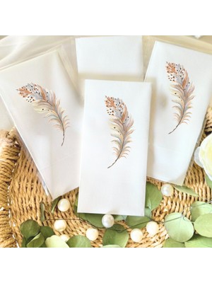 Lion Baskı ve Organizasyon Tüy Desenli Sunum Peçete 20'li