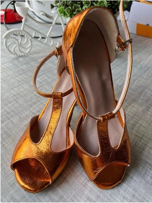 Suna Tango Ayakkabısı Kadın 8,5 cm (13 Pont)  T Model Deri Özel Üretim