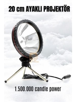 Fırsatkolik 3 Ayaklı El Projektörü 360 Derece Avcı Projektörü Tekne Projektör
