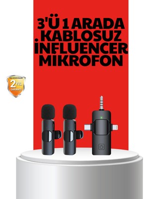 FRY Kablosuz Mikrofon - Telefon ve Bilgisayar Uyumlu