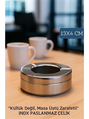 Fırsatkolik Inox Çelik Küllük – 13CM x 4 cm | Modern, Hijyenik ve Dayanıklı Tasarım