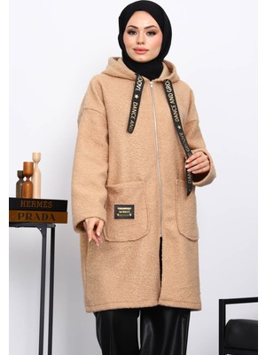 İmaj Butik Bisküvi Kapşonlu Cep Detaylı Buklet Kaban